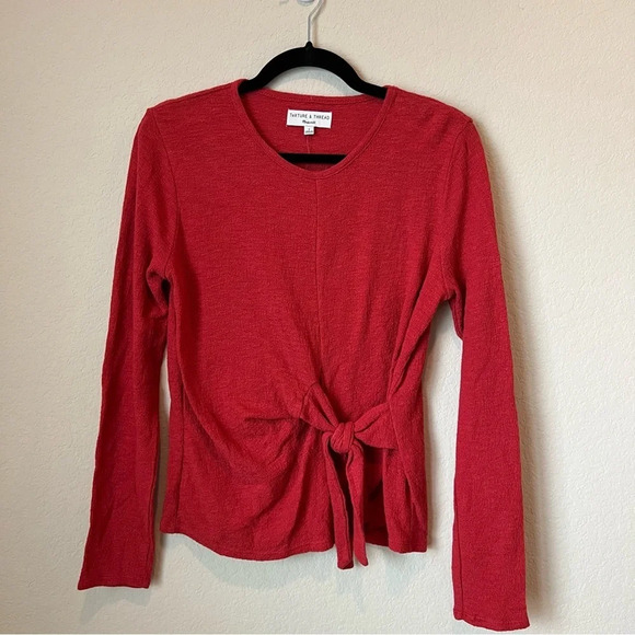 NWT Madewell Texture and Thread Side Tie Tee - Picture 2 of 4